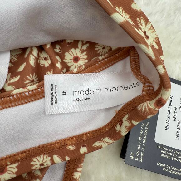 NWT Gerber Modern Moments Girls 2-Piece Toddler Summer Swimsuit 4T - Picture 3 of 8